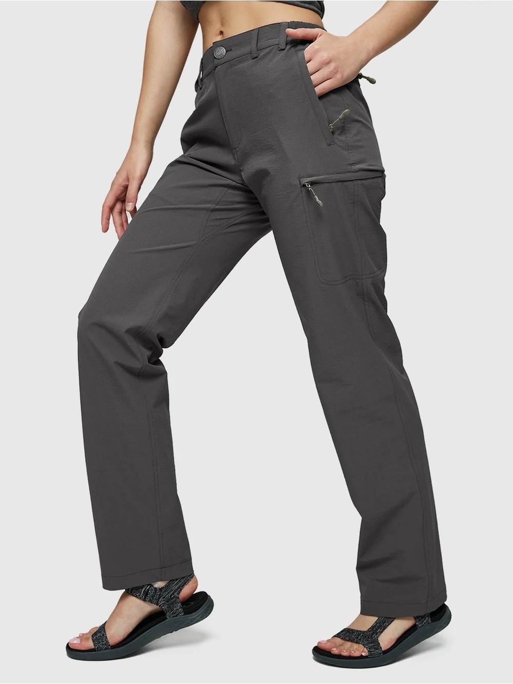 MIER Quick Dry Hiking Cargo Pants Gray Women’s 10 Lightweight Stretch Outdoor